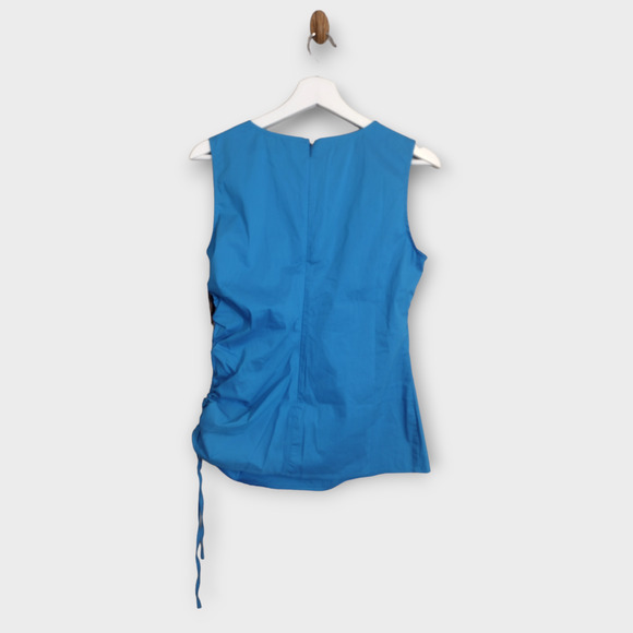 Halogen Tank Top Women's Small Blue Drawstring Sleeveless Classic Chic Shirt NWT - Picture 2 of 6